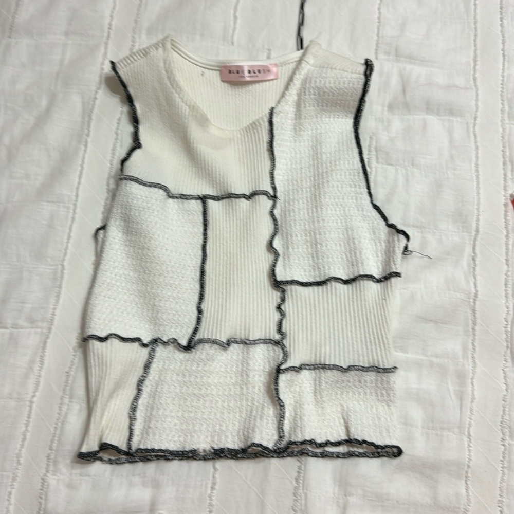 black and white tank top